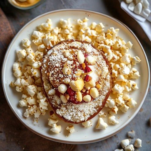 Torta caramellata al burro d'arachidi e popcorn
