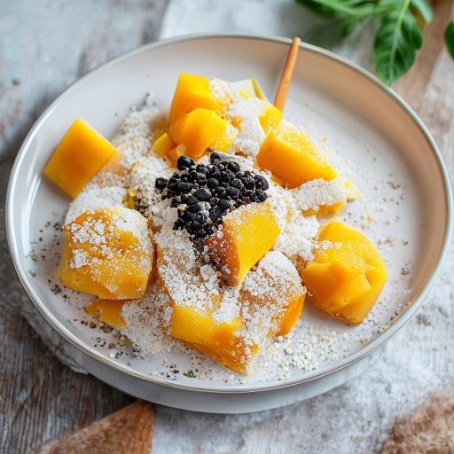 Karibische Baiserrolle mit Kokos & Mango