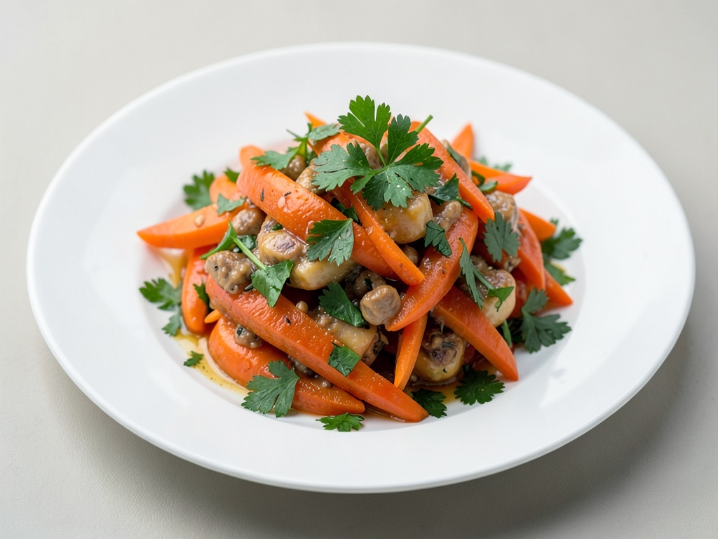 Ensalada sencilla de zanahorias con perejil