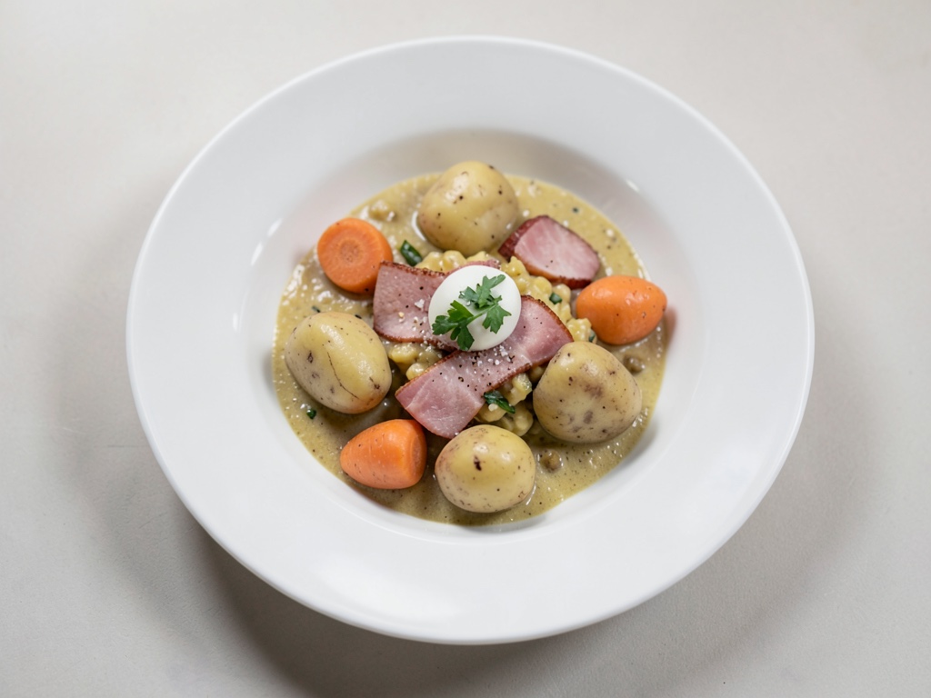 Bowl di patate con uovo e prosciutto