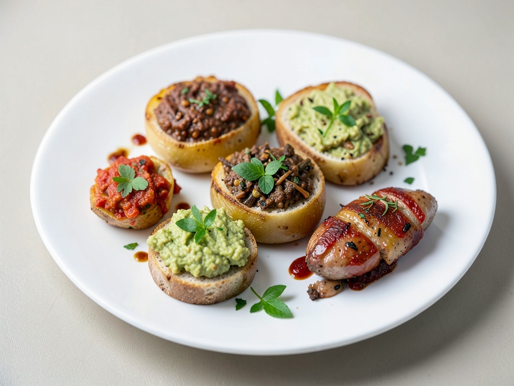 Bollos de patata con cuatro untos caseros
