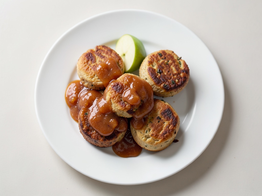 Tortitas de patata crujientes con compota de manzana casera