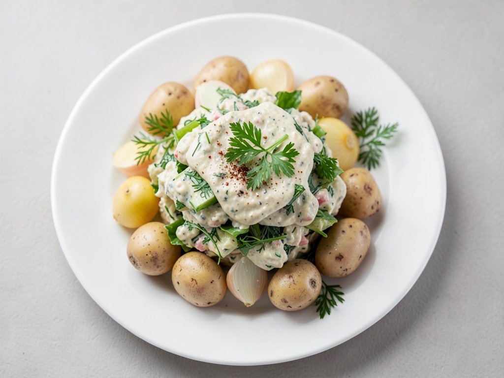 Insalata di patate con condimento al prezzemolo