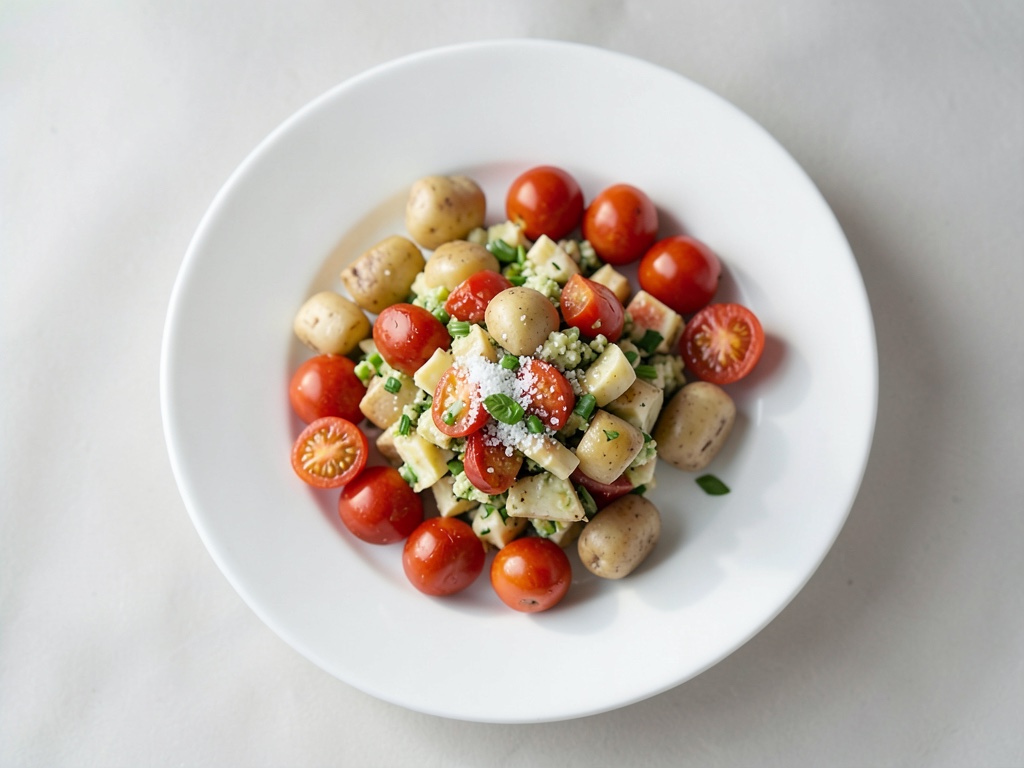 Insalata di patate con condimento salsa
