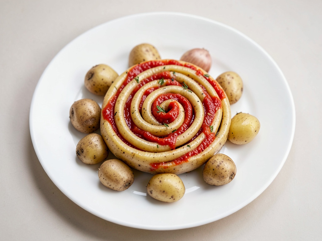 Twisters de pommes de terre - Spirales de pommes de terre normales avec trempade tomate