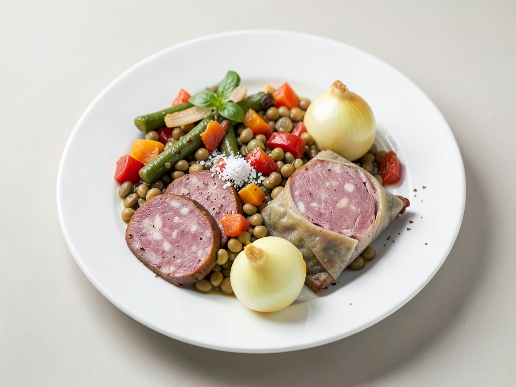 Padella di fagioli e Kasseler e sacchettini di verdure