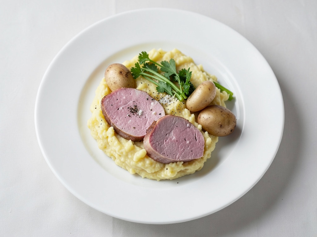 Kasseler con cavolo riccio cremoso e purè di patate