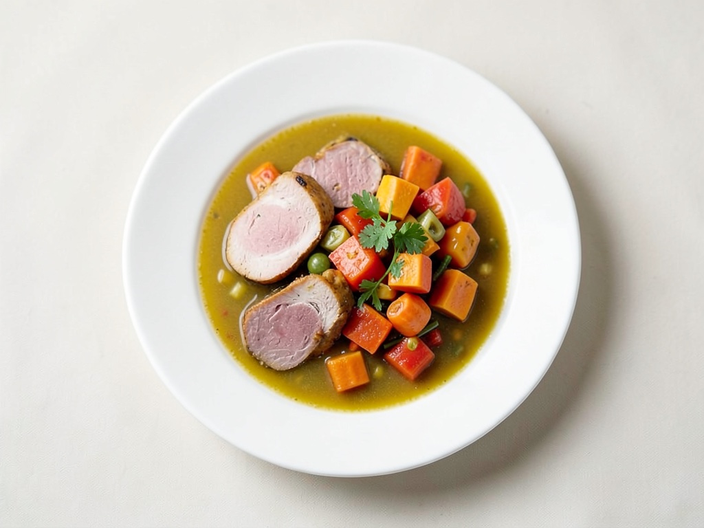 Sopa salada de Kasseler y calabaza
