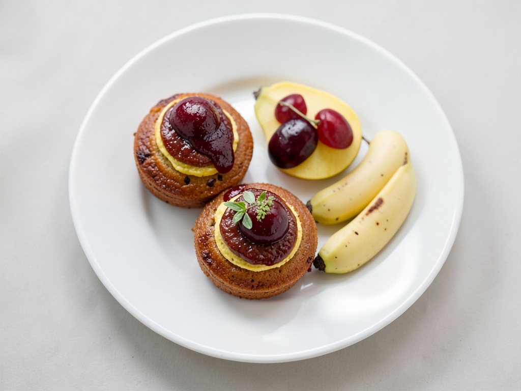 Muffin alle ciliegie e banana