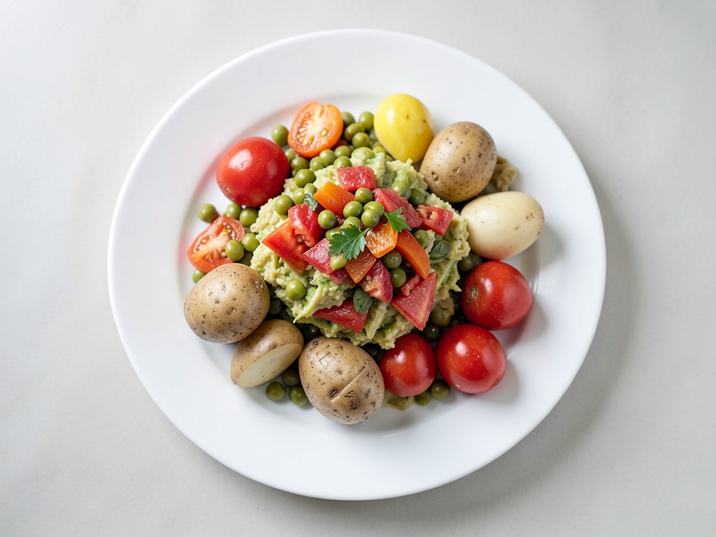 Crocchette croccanti di ceci e patate con insalata di pomodori fresca