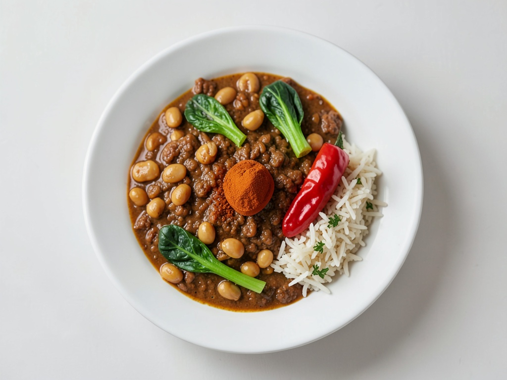 Curry croustillant aux pois chiches, pak choi et riz jasmin