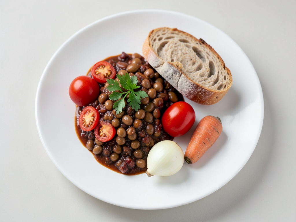 Chili con fagioli rossi con baguette alle erbe