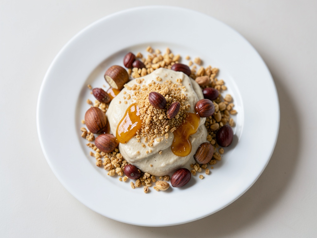Quark de cereza y plátano con hojuelas crujientes