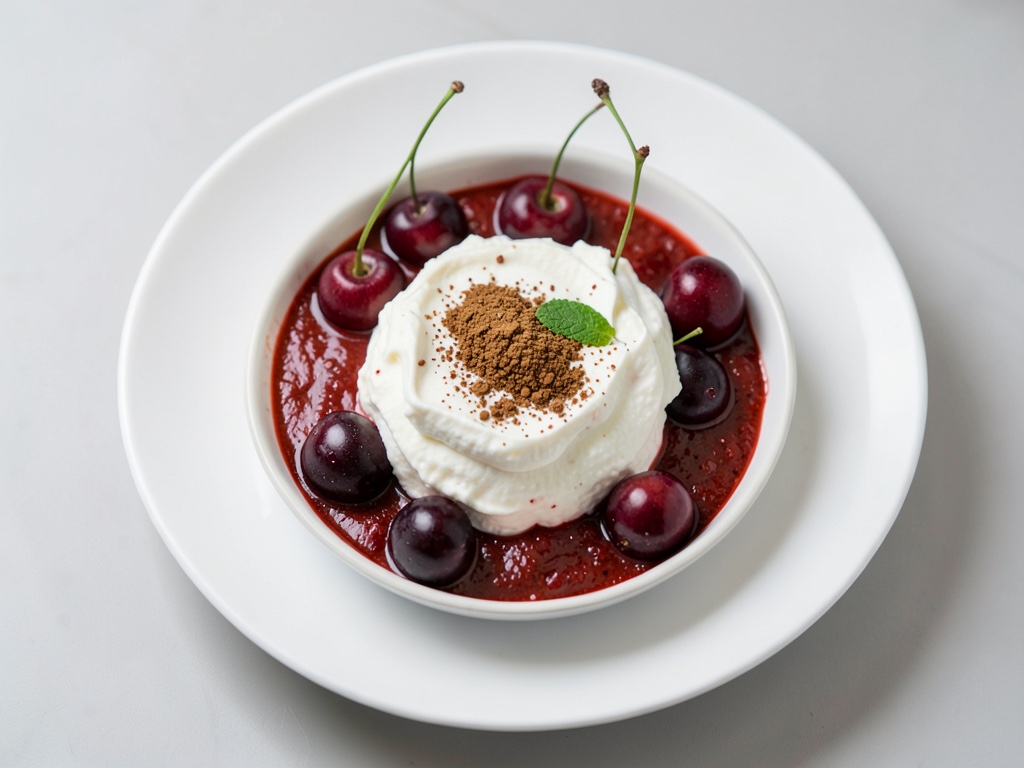 Rinfrescante Calda di Ciliegie con Panna Croccante alle Mandorle
