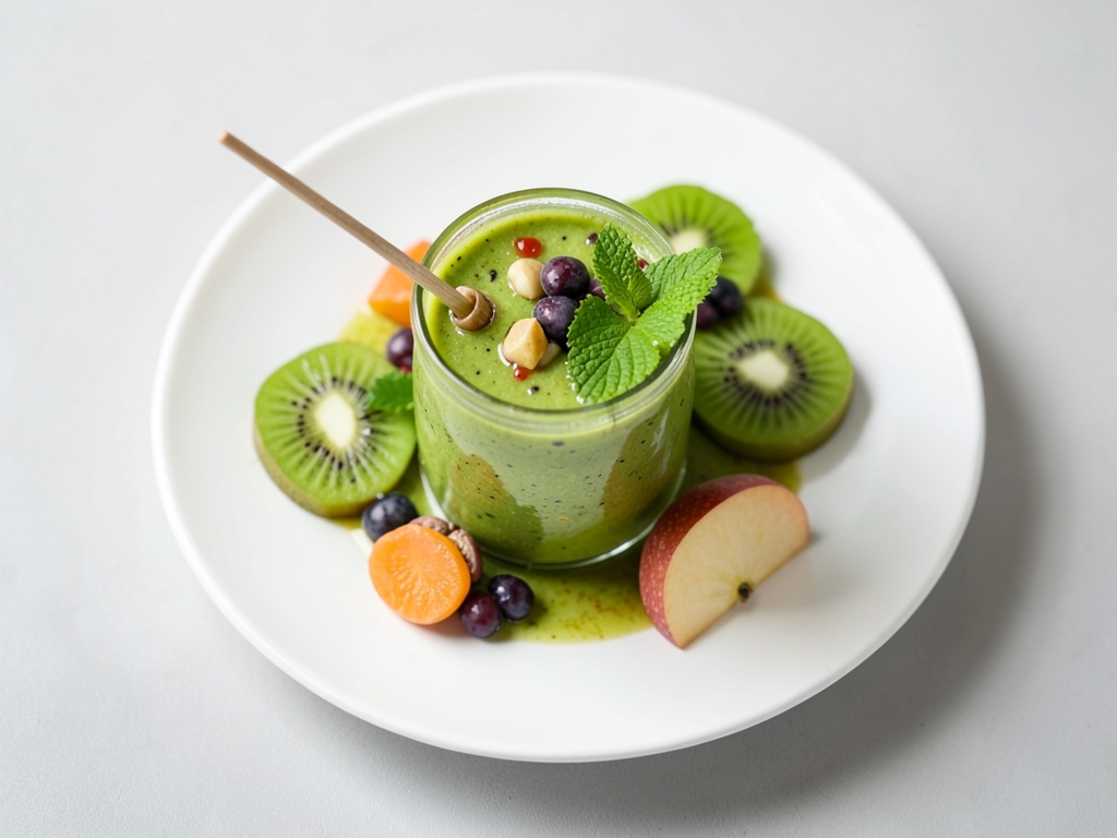 Frischer Kiwi-Minze-Smoothie