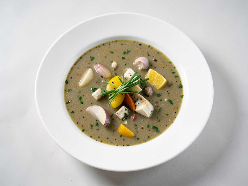 Sopa clásica de queso y puerro