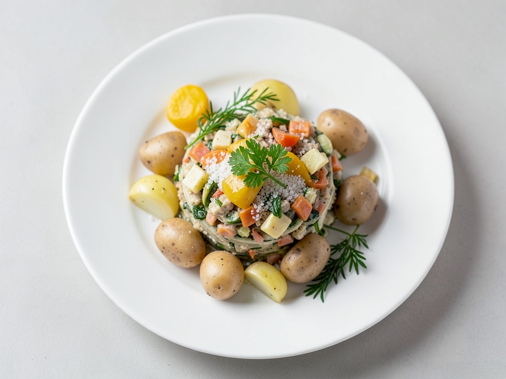 Salade de pommes de terre traditionnelle du sud de l'Allemagne au vinaigre et à l'huile