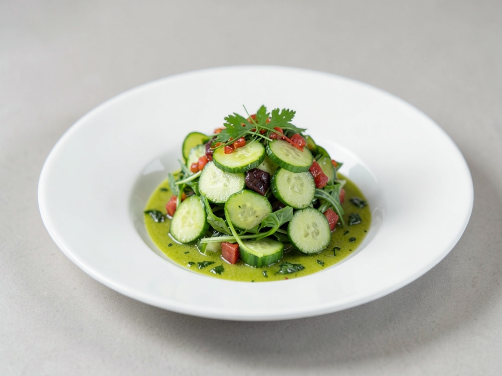 Salade de concombres végétalienne classique