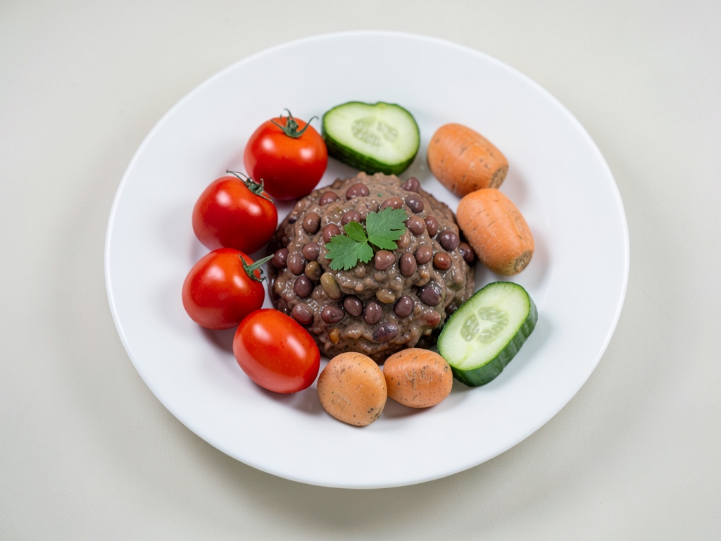 Verduras crujientes con dip de judías rojas