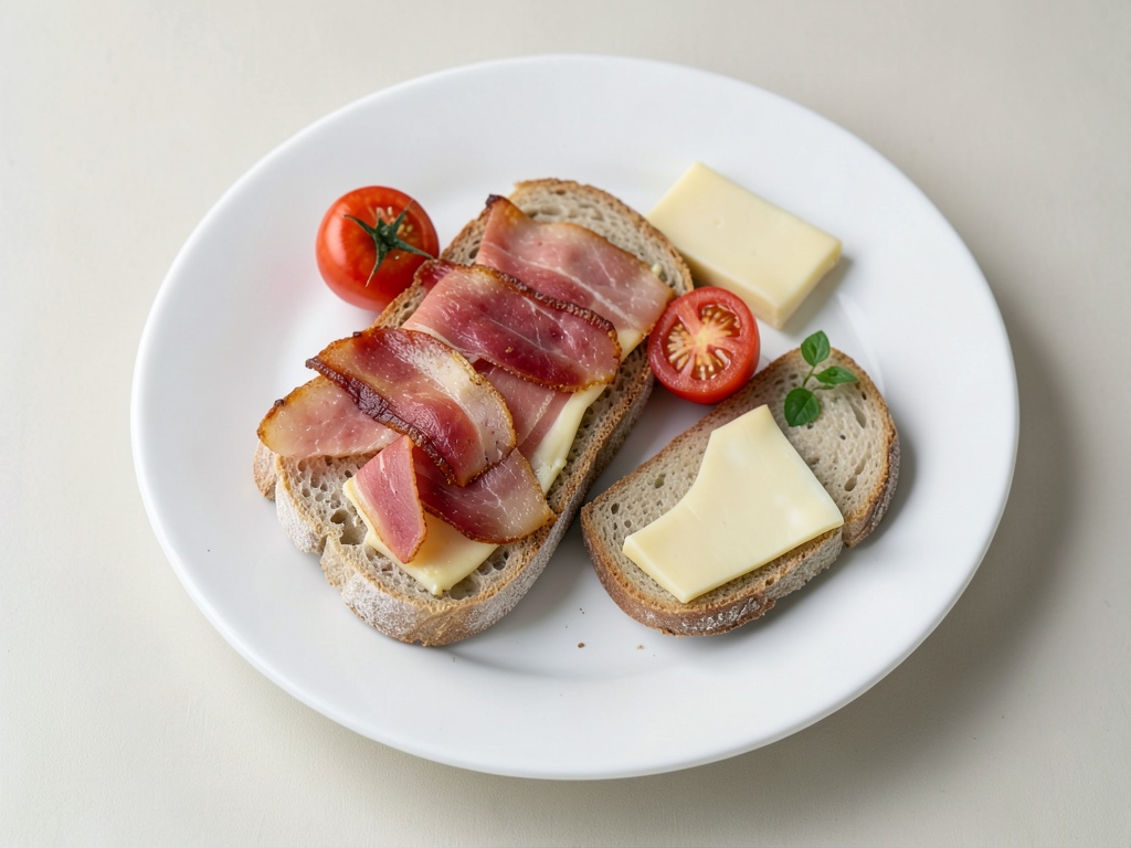 Sándwich crujientes con bacon y Gouda