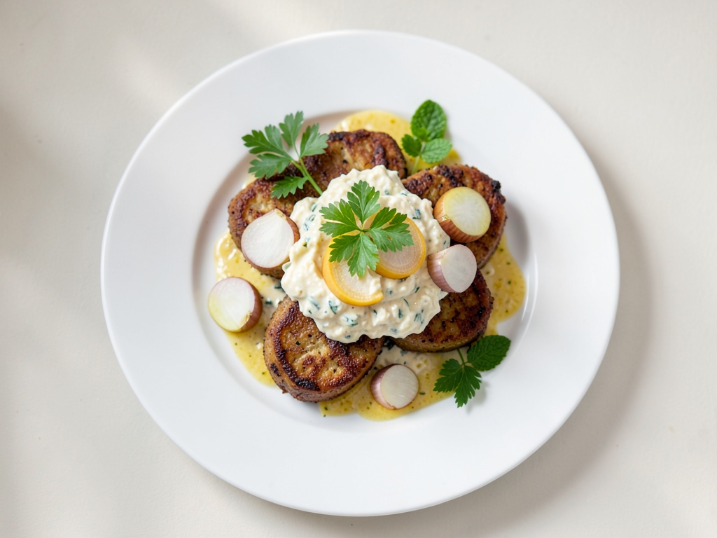 Köfte con crema di formaggio di pecora