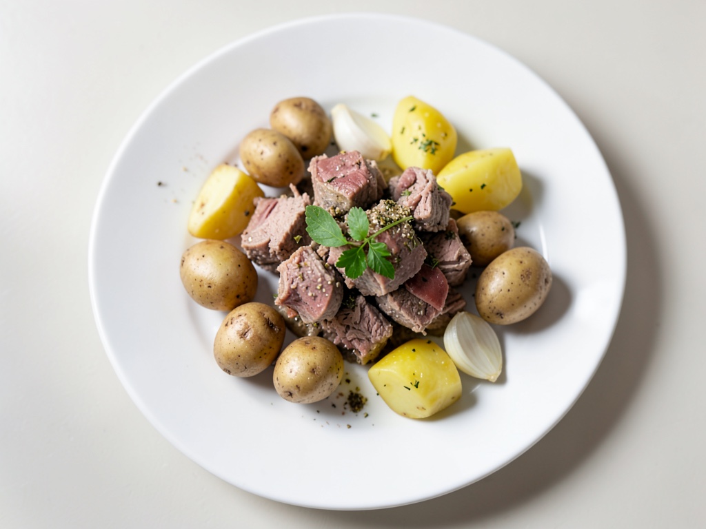 Polpette alla Königsberg con patate lesse
