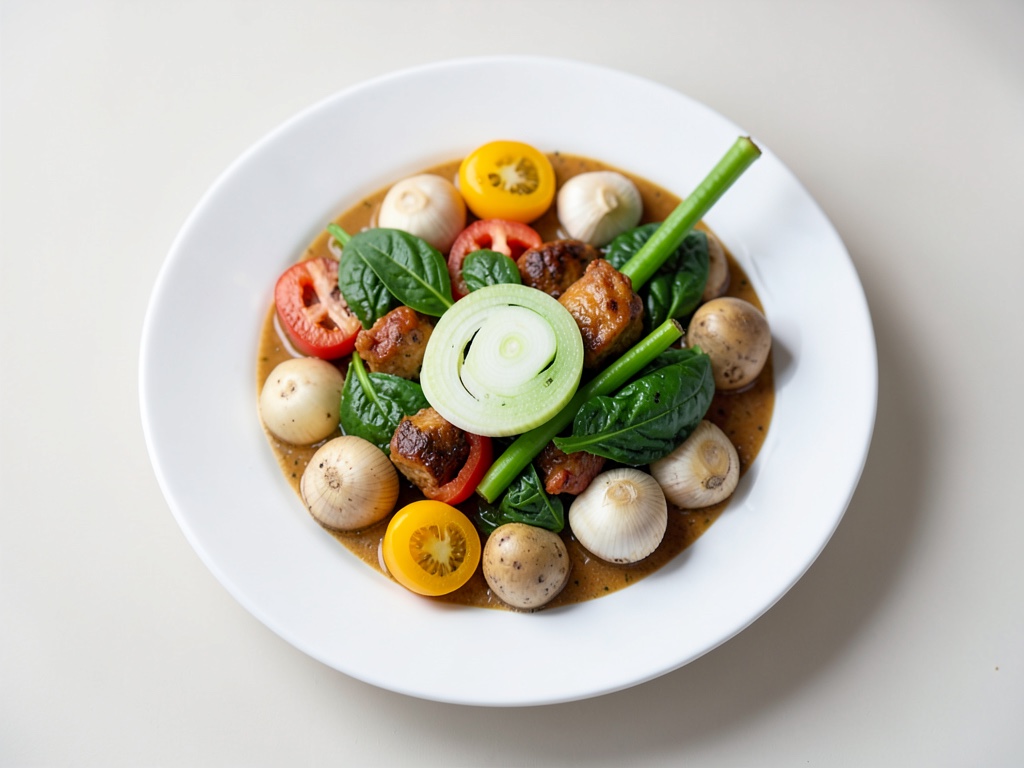 Stufato cremoso di pollo e cocco con spinaci