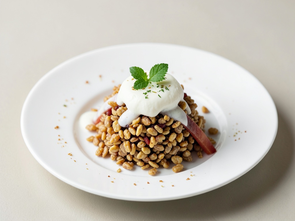 Granola crujiente con coco y leche de soja