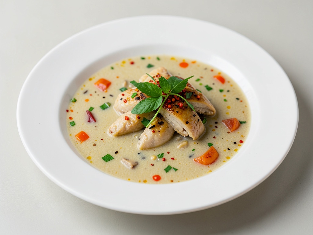 Sopa tailandesa de pollo con coco (Tom Kha Gai)