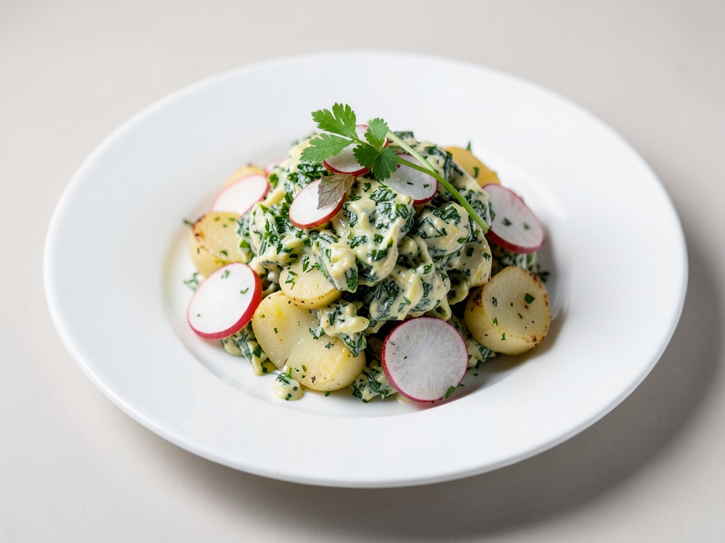 Insalata di patate alle erbe con rafano al forno