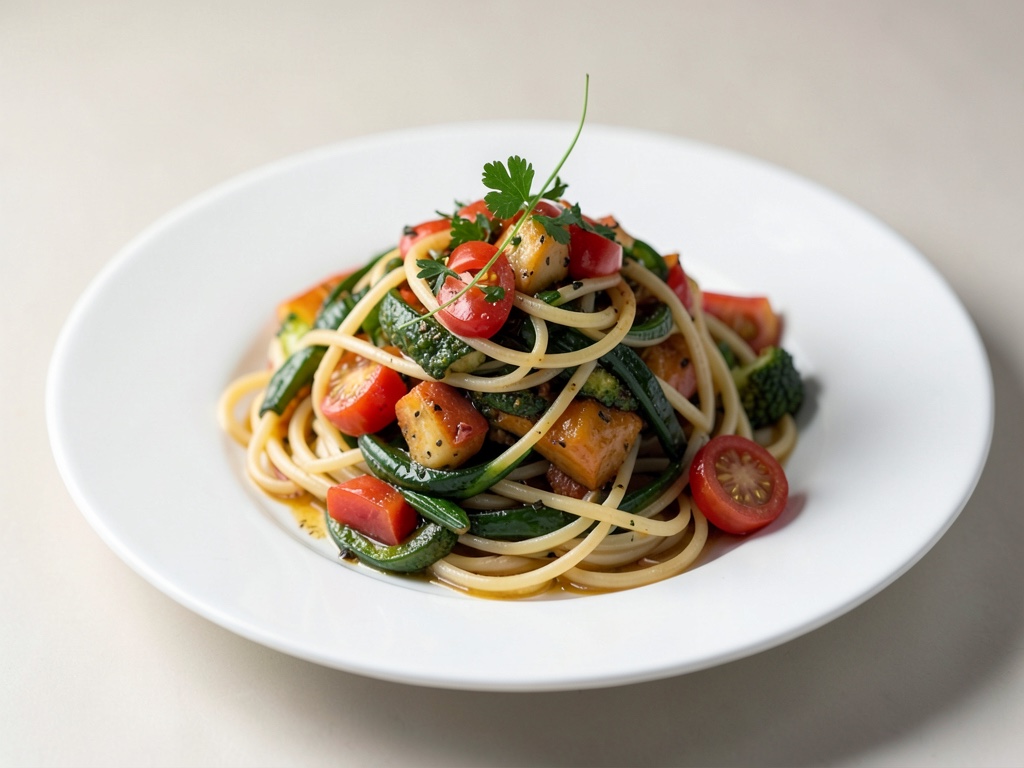 Poêle de légumes avec pâtes grecques