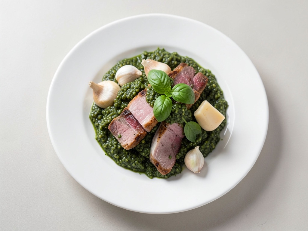 Salade de pâtes au jambon de pays et pesto frais