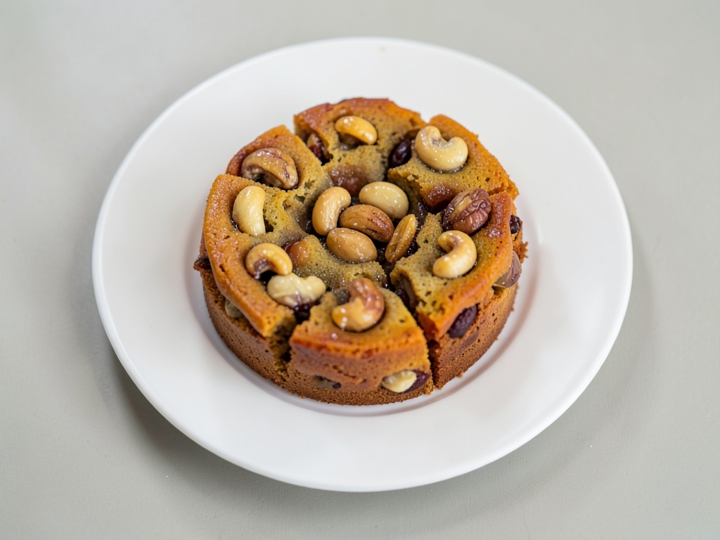 Kürbiskuchen mit karamellisierten Nüssen