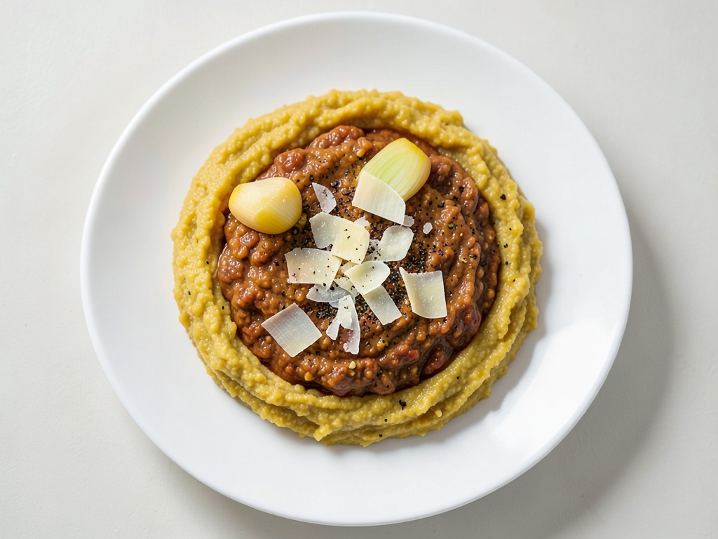 Purè di zucca cremoso con bolognese classica