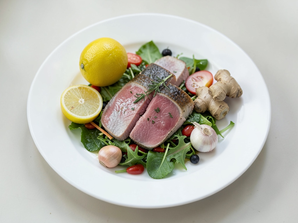 Salmone al limone con verdure stufate