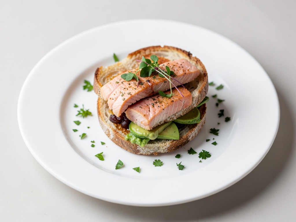 Bagel de salmón con aguacate