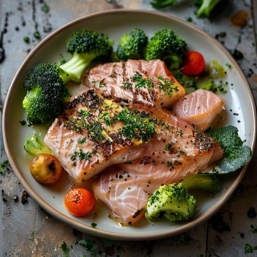 Salmone al forno con verdure