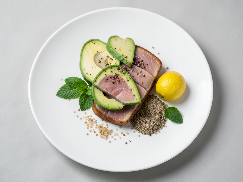 Salmone croccante con miscela fresca di avocado e limone
