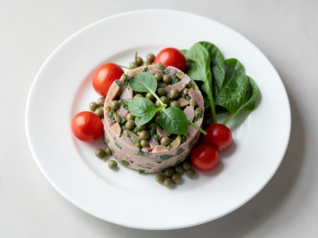 Terrina di salmone con spinaci e piselli