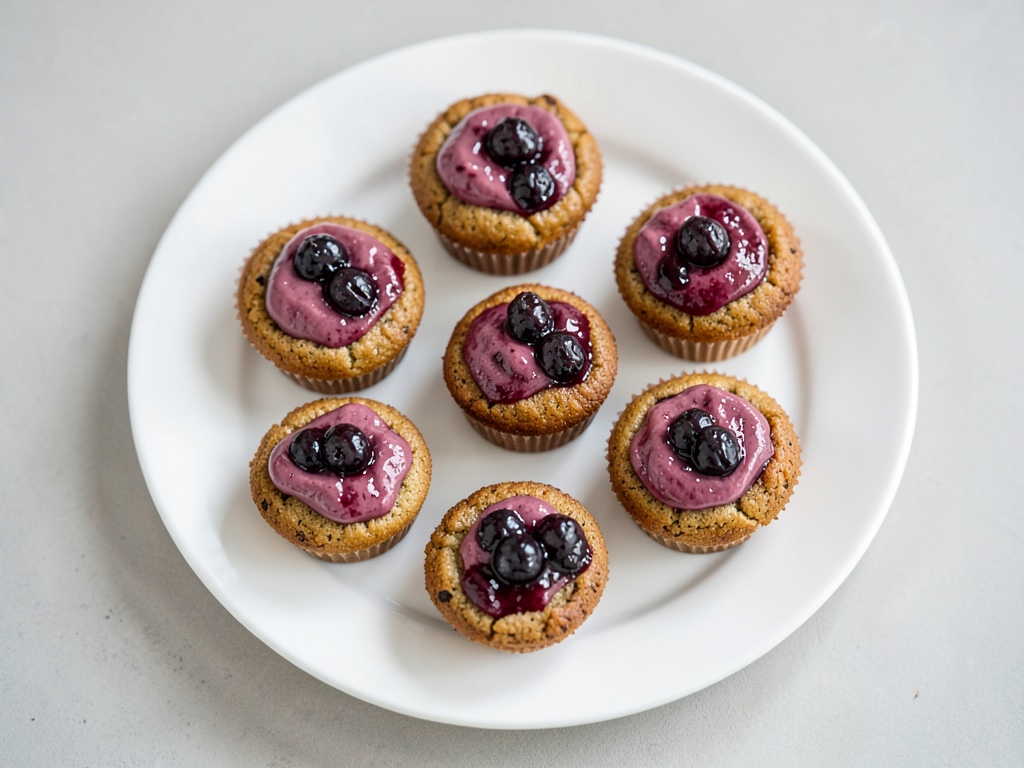 Muffin senza lattosio alla crema di mirtilli