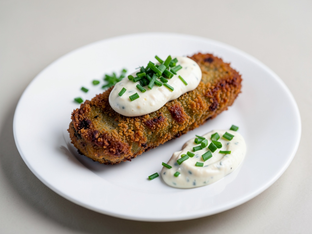 Langos croccanti con crema di panna acida e erba cipollina fresca