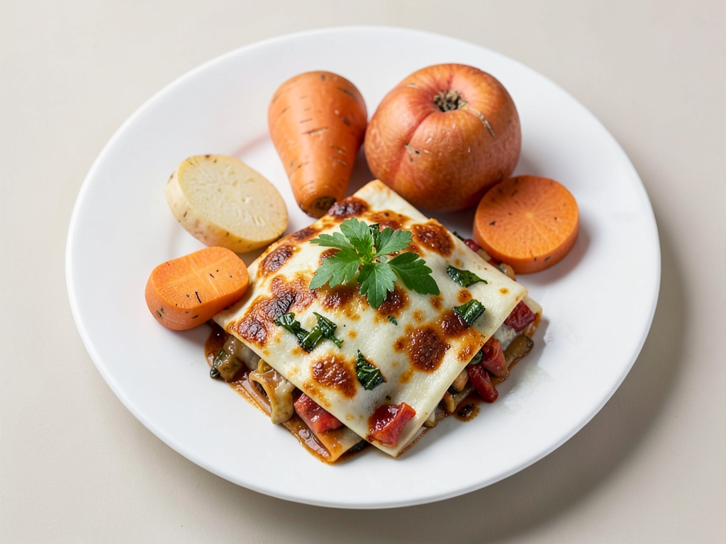 Ofen-Lasagnen-Taschen mit buntem Gemüse