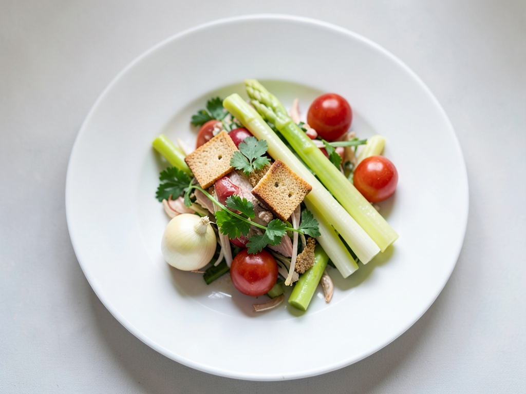 Insalata tiepida di asparagi e uva con crostini croccanti