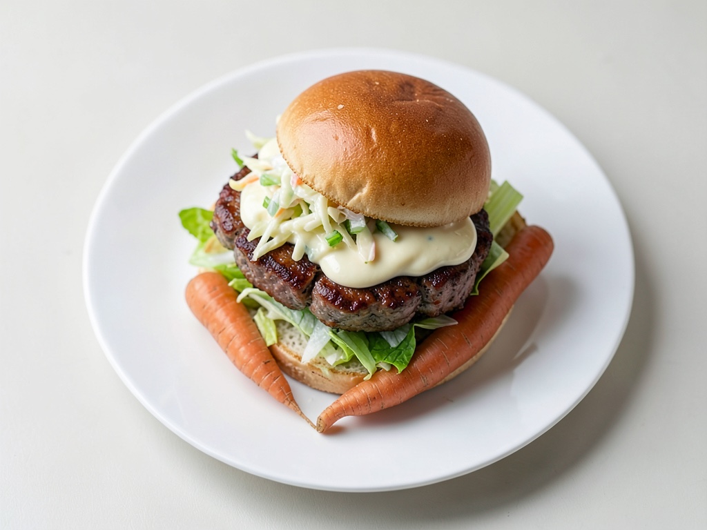 Burger au pâté de foie avec coleslaw