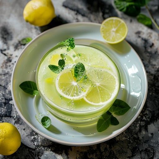 Frische Limeade mit Limette und Minze