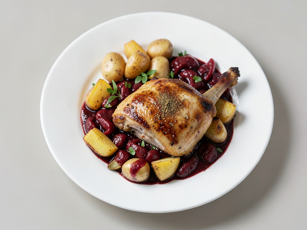 Knusprige Kartoffelspitz mit Limetten-Hähnchen und scharfer Tomatensoße