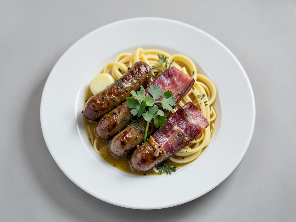 Zuppa di lenticchie con spätzle di patate fritte e salsicce