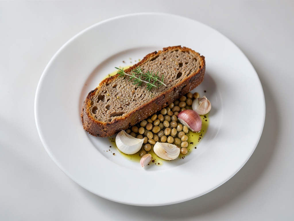 Tatare di lenticchie con crostini d'aglio croccanti