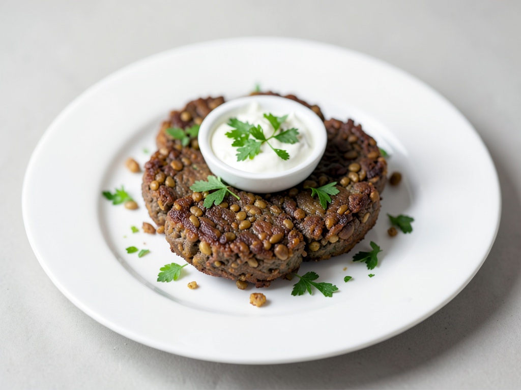 Polpette di lenticchie croccanti con yogurt fresco
