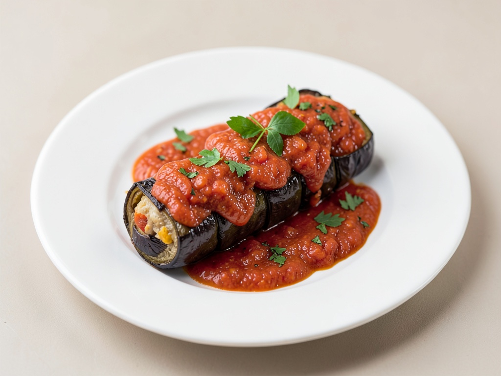 Rouleaux d'aubergines low-carb avec sauce tomate rapide